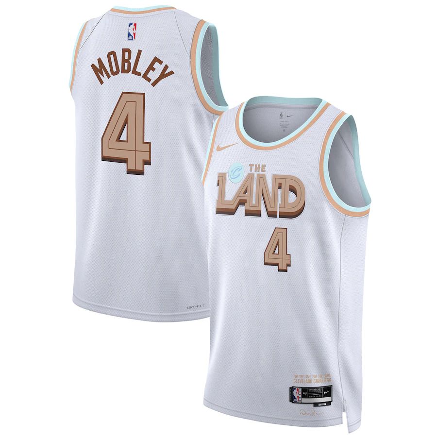 Men Cleveland Cavaliers #4 Evan Mobley Nike White City Edition 2022-23 Swingman NBA Jersey->cleveland cavaliers->NBA Jersey